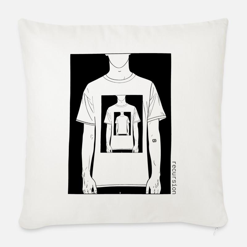 Rekursion | Walk | Wiederholen | Optische Täuschung - Sofakissenbezug 45 x 45 cm - Naturweiß 