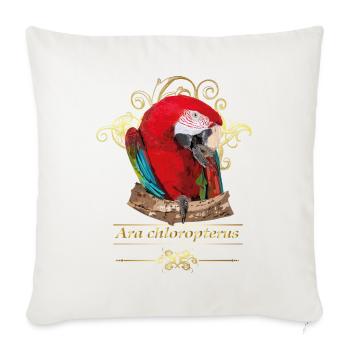 Red Macaw - Sofa pillowcase 17,3'' x 17,3'' (45 x 45 cm) - natural white - Front