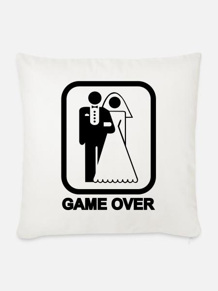 Game Over - Sofakissenbezug 45 x 45 cm - Naturweiß 