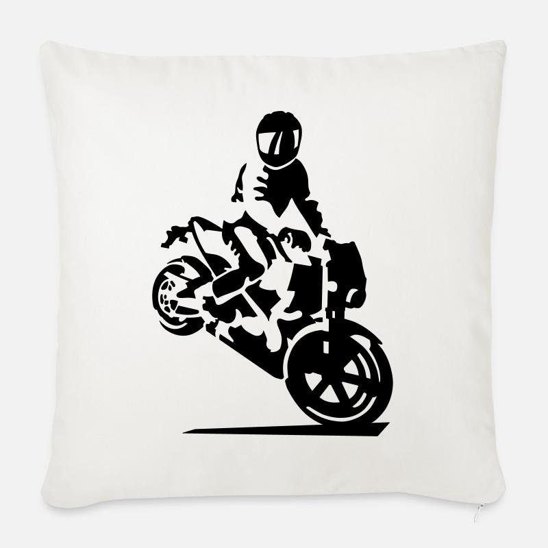 Motorrad stunt - Sofakissenbezug 45 x 45 cm - Naturweiß