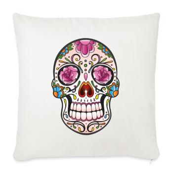 Mexican Sugar Skull, day of the dead - Housse de coussin décorative 45 x 45 cm - blanc nature - Devant