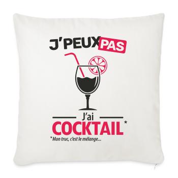 J'peux pas, j'ai cocktail - Housse de coussin décorative 45 x 45 cm - blanc nature - Devant