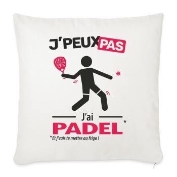 J'peux pas, j'ai padel - Housse de coussin décorative 45 x 45 cm - blanc nature - Devant