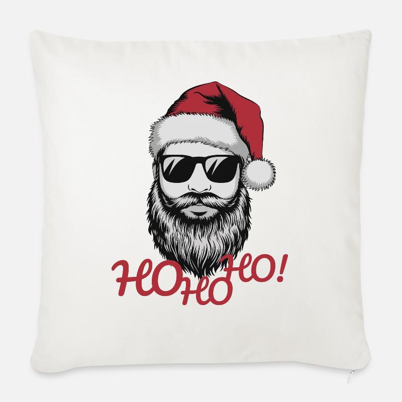HO ho HO - Sofa pillowcase 17,3'' x 17,3'' (45 x 45 cm) - natural white