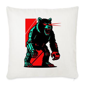 Mecha Techno Bear - Sofa pillowcase 17,3'' x 17,3'' (45 x 45 cm) - natural white - Front