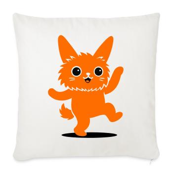 Funny animal character with big eyes - Sofa pillowcase 17,3'' x 17,3'' (45 x 45 cm) - natural white - Front