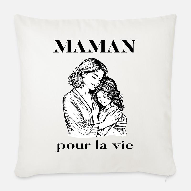 Mama fürs Leben - Sofakissenbezug 45 x 45 cm - Naturweiß 