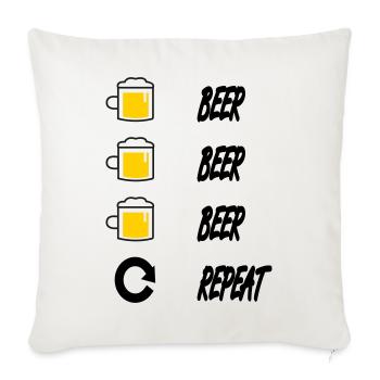 Bière, bière, répétition - Housse de coussin décorative 45 x 45 cm - blanc nature - Devant