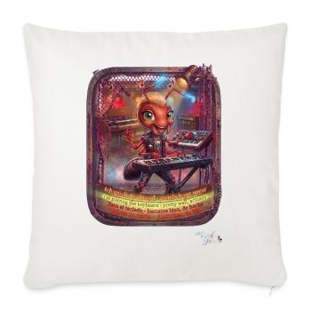 Electro Ameise MALÚ mit Keyboard und Synthesizer - Sofakissenbezug 45 x 45 cm - Naturweiß  - Vorne