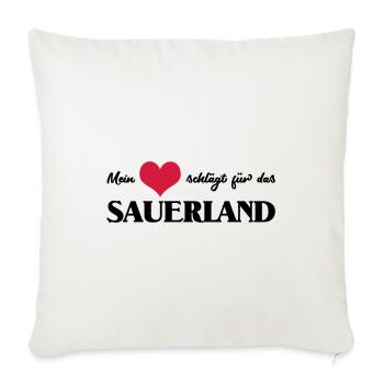 my heart beats for the Sauerland - Sofa pillowcase 17,3'' x 17,3'' (45 x 45 cm) - natural white - Front