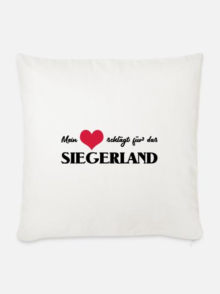mein Herz schlägt für das Siegerland Siegen - Sofakissenbezug 45 x 45 cm - Naturweiß 