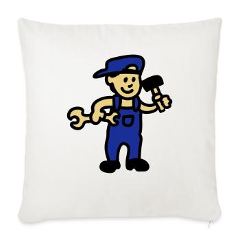 Handwerker 3 - Sofakissenbezug 45 x 45 cm - Naturweiß  - Vorne