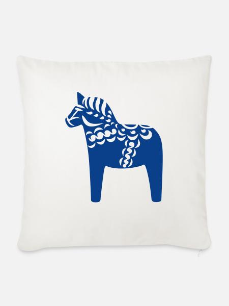 Dala Pferd - Sofakissenbezug 45 x 45 cm - Naturweiß 