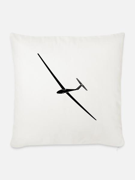 Segelflugzeug Segelfliegen Segelflieger - Sofakissenbezug 45 x 45 cm - Naturweiß