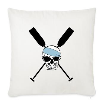Paddel Ruder gekreuzt Schädel Totenkopf Skull 3c - Sofakissenbezug 45 x 45 cm - Naturweiß  - Vorne