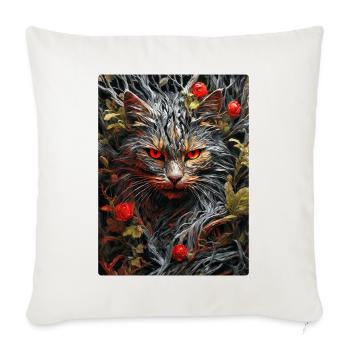 Spooky Plants Cat 1.1 - Sofa pillowcase 17,3'' x 17,3'' (45 x 45 cm) - natural white - Front