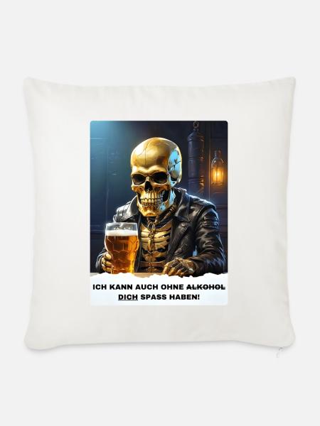 Bier Experte Skull 1.5 - Sofakissenbezug 45 x 45 cm - Naturweiß 