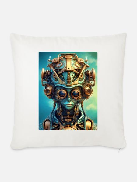 Steampunk Alien 1.3 - Sofakissenbezug 45 x 45 cm - Naturweiß