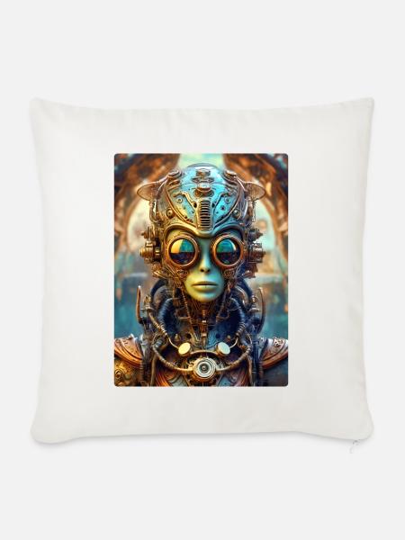 Steampunk Alien 1.14 - Sofakissenbezug 45 x 45 cm - Naturweiß