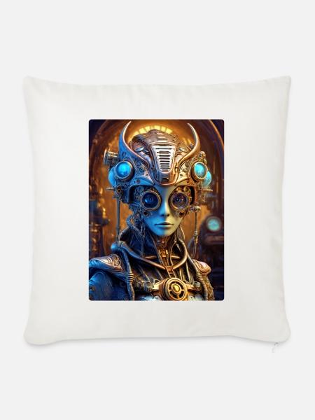Steampunk Alien 1.19 - Sofakissenbezug 45 x 45 cm - Naturweiß 