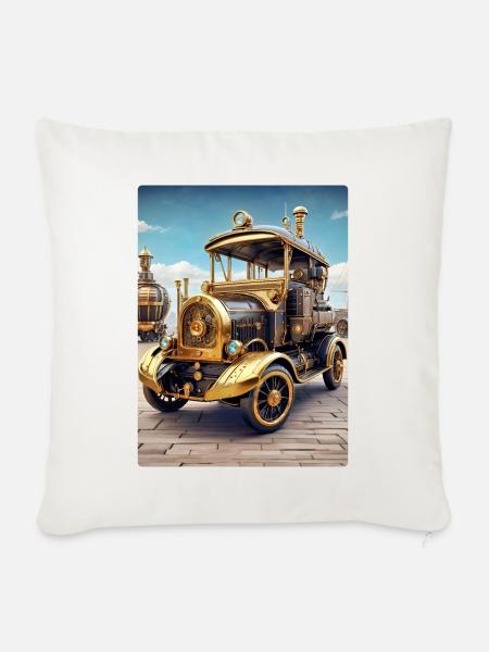 Steampunk Automobile 1.12 - Sofakissenbezug 45 x 45 cm - Naturweiß