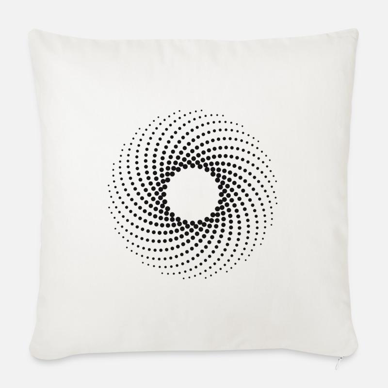 3D Circle Point - Housse de coussin décorative 45 x 45 cm - blanc nature