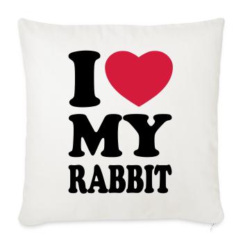 I love my rabbit - Sofa pillowcase 17,3'' x 17,3'' (45 x 45 cm) - natural white - Front