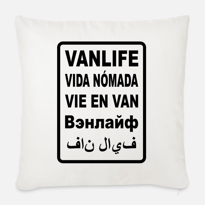 Vanlife International - Sofakissenbezug 45 x 45 cm - Naturweiß 