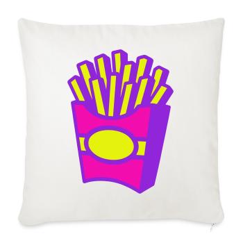 Frites Pop Art - Housse de coussin décorative 45 x 45 cm - blanc nature - Devant