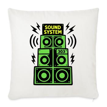 Sound System Speaker Techno Festival DJ - Housse de coussin décorative 45 x 45 cm - blanc nature - Devant