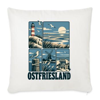 Ostfriesland North Sea Coast - Sofakissenbezug 45 x 45 cm - Naturweiß  - Vorne