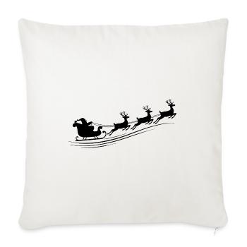 Weihnachtsmann Schlitten Rentiere - Sofakissenbezug 45 x 45 cm - Naturweiß  - Vorne