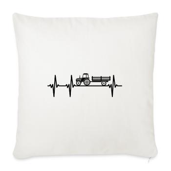Tracteur Heartbeat Idée de cadeau agricole Farm Tr - Housse de coussin décorative 45 x 45 cm - blanc nature - Devant