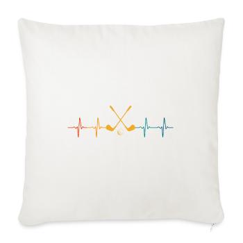 ECG Heartbeat Graphic Golf Player Golfing Golfer D - Sofakissenbezug 45 x 45 cm - Naturweiß  - Vorne