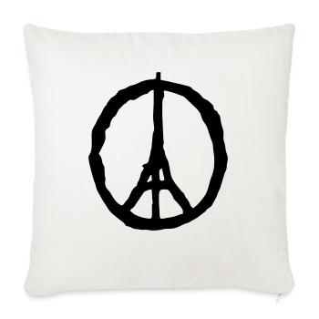 peace paris - Sofakissenbezug 45 x 45 cm - Naturweiß  - Vorne