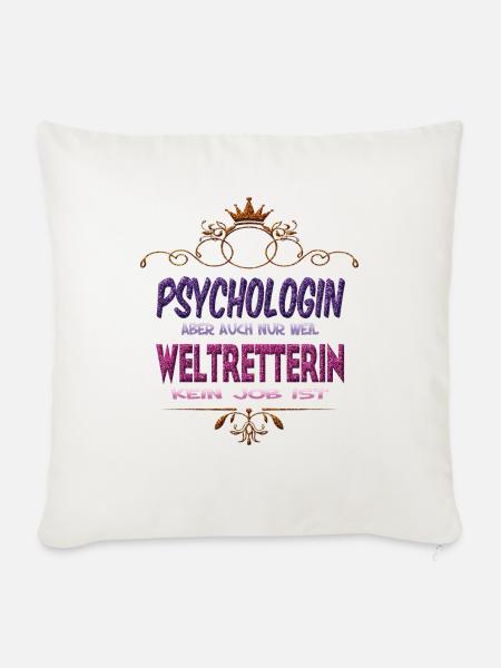 Psychologin Weltretterin - Sofakissenbezug 45 x 45 cm - Naturweiß