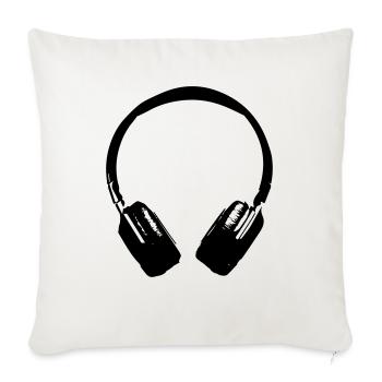 headphones sound - Sofa pillowcase 17,3'' x 17,3'' (45 x 45 cm) - natural white - Front