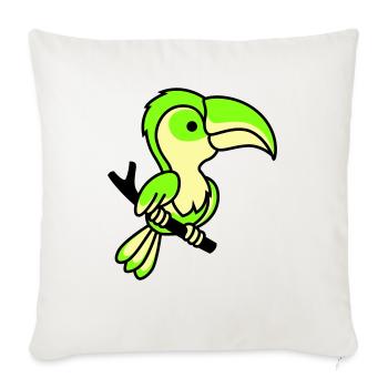 perroquet - Housse de coussin décorative 45 x 45 cm - blanc nature - Devant
