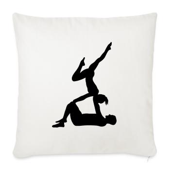Retro Graphic Gymnast Gymnastics Acrobat Acrobatic - Sofakissenbezug 45 x 45 cm - Naturweiß  - Vorne