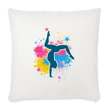 Retro Graphic Gymnast Gymnastics Acrobat Acrobatic - Sofakissenbezug 45 x 45 cm - Naturweiß  - Vorne