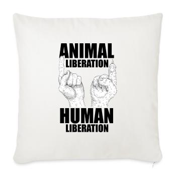 Animal Liberation Human Liberation Animal Lover Zo - Sofakissenbezug 45 x 45 cm - Naturweiß  - Vorne