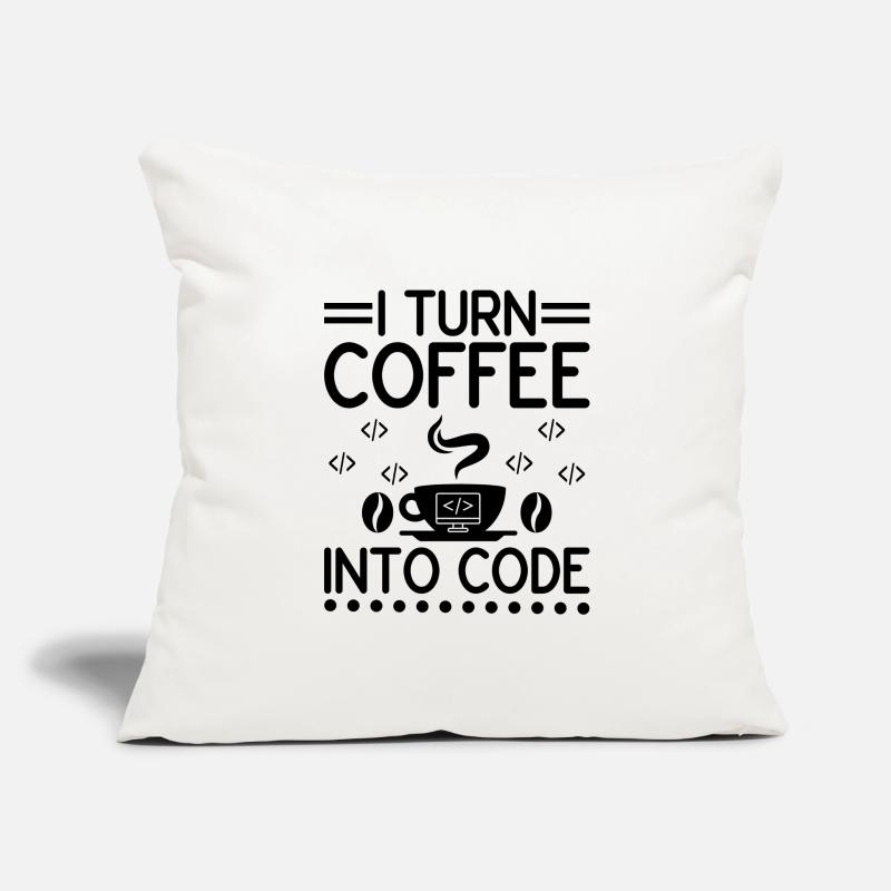 Café Codage Programmeur Codeur Développeur Nerd Coff Housse de coussin décorative 45 x 45 cm