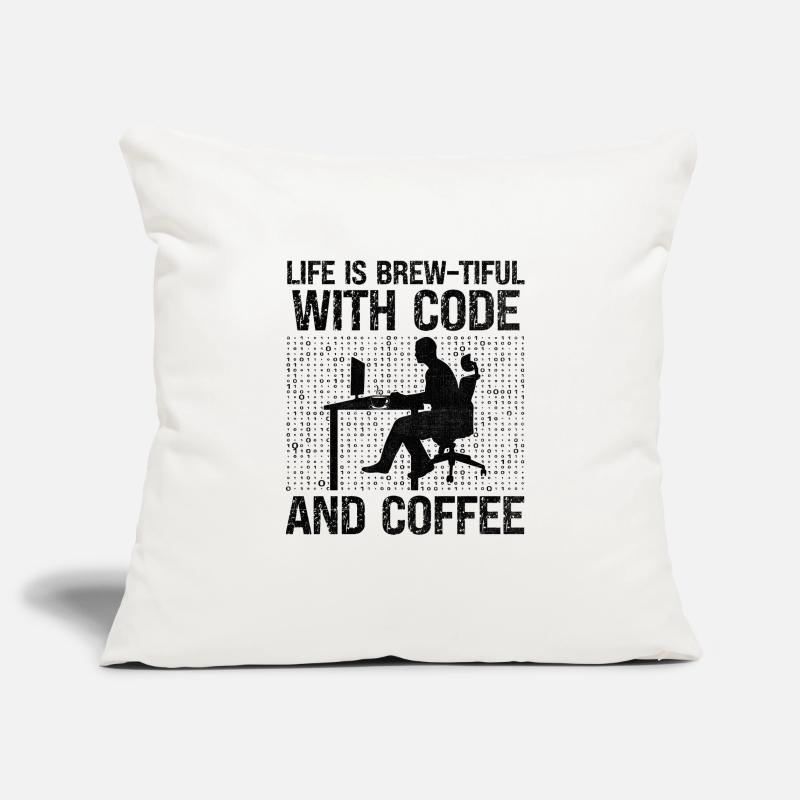 Coffee Coding Programmer Coder Developer Nerd Coff Sofa pillowcase 17,3'' x 17,3'' (45 x 45 cm)