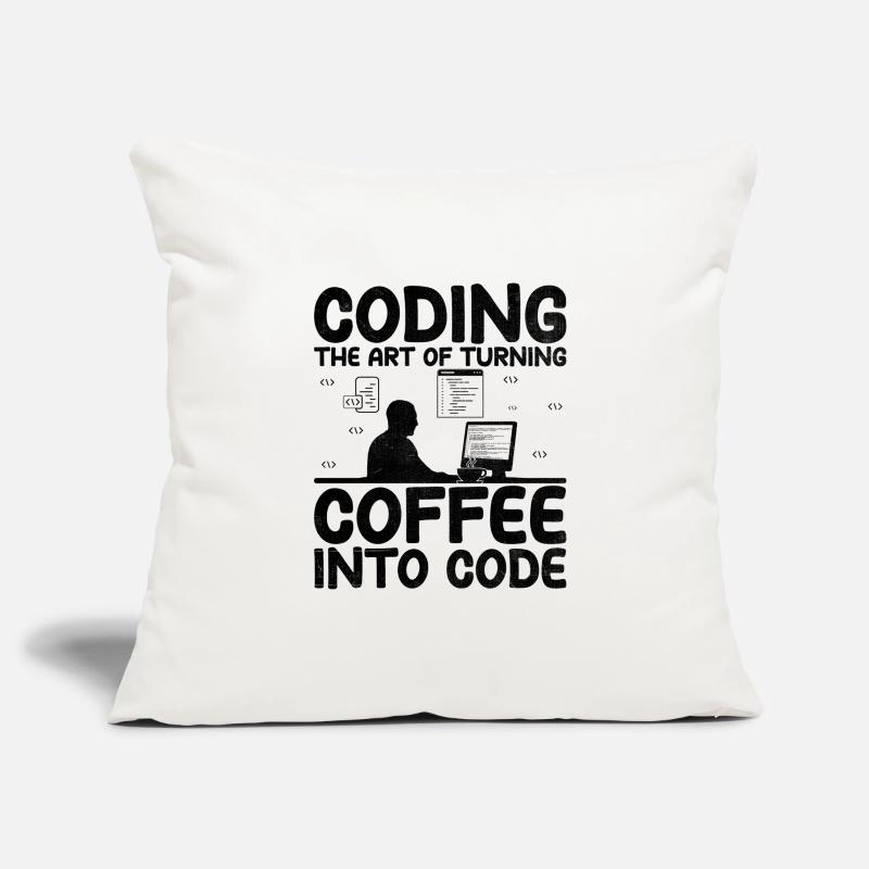 Coffee Coding Programmer Coder Developer Nerd Coff Sofa pillowcase 17,3'' x 17,3'' (45 x 45 cm)