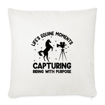Photographie de cheval Équitation Chevaux Hobby Ph - Housse de coussin décorative 45 x 45 cm - blanc nature - Devant
