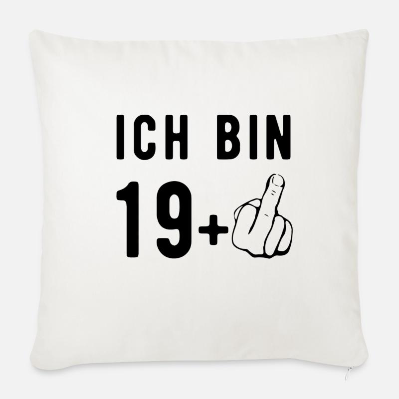 20. Geburtstag - Sofakissenbezug 45 x 45 cm - Naturweiß 