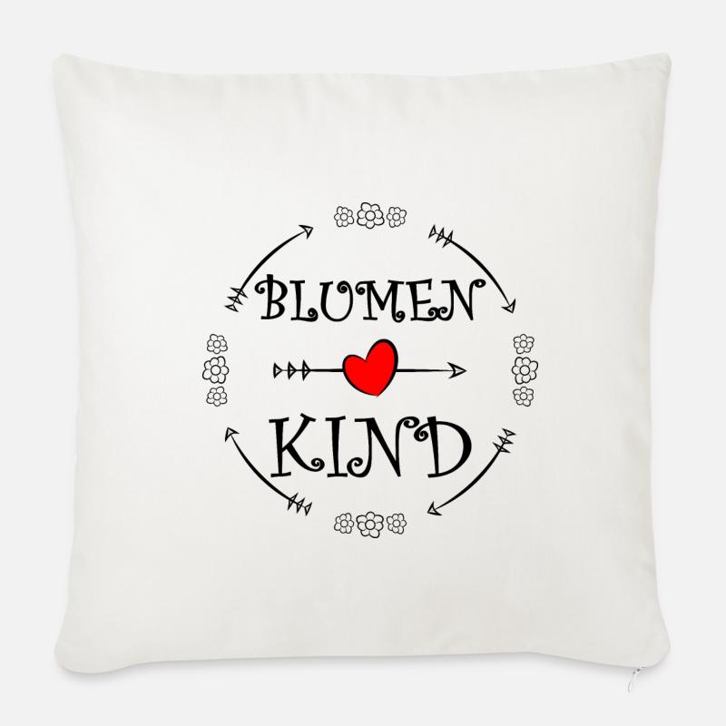 Blumenkind - Sofakissenbezug 45 x 45 cm - Naturweiß 