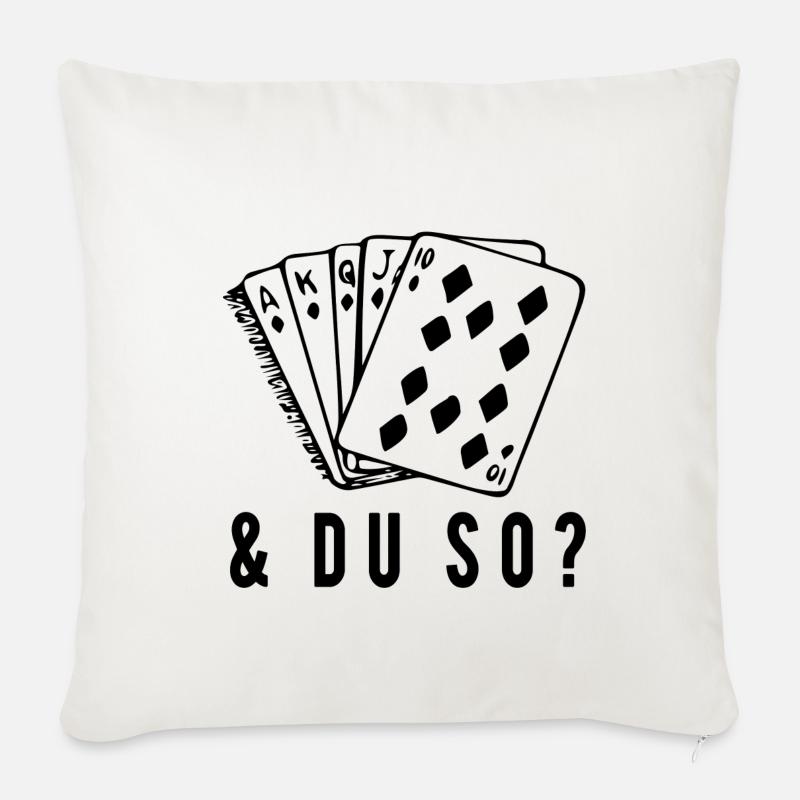 Pokern - Sofakissenbezug 45 x 45 cm - Naturweiß 