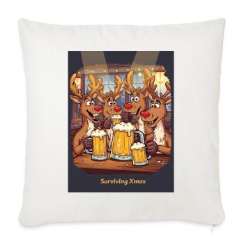 Surviving Xmas - Sofa pillowcase 17,3'' x 17,3'' (45 x 45 cm) - natural white - Front