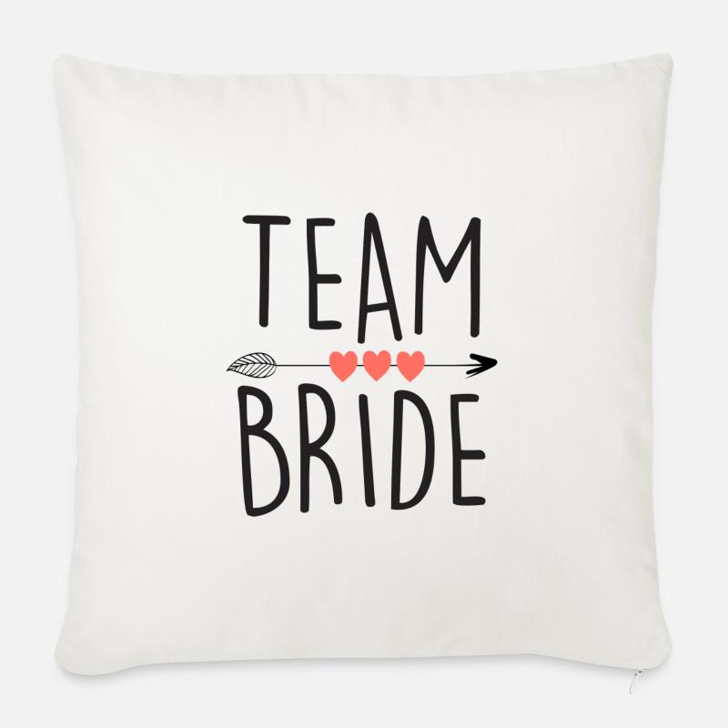 Team Bride - Housse de coussin décorative 45 x 45 cm - blanc nature